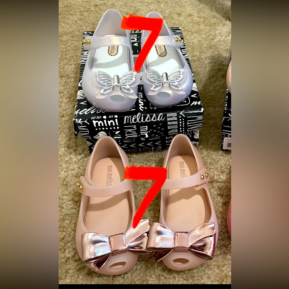 Size 7 girl shoe bundle mini Melissa’s/Cat & jack